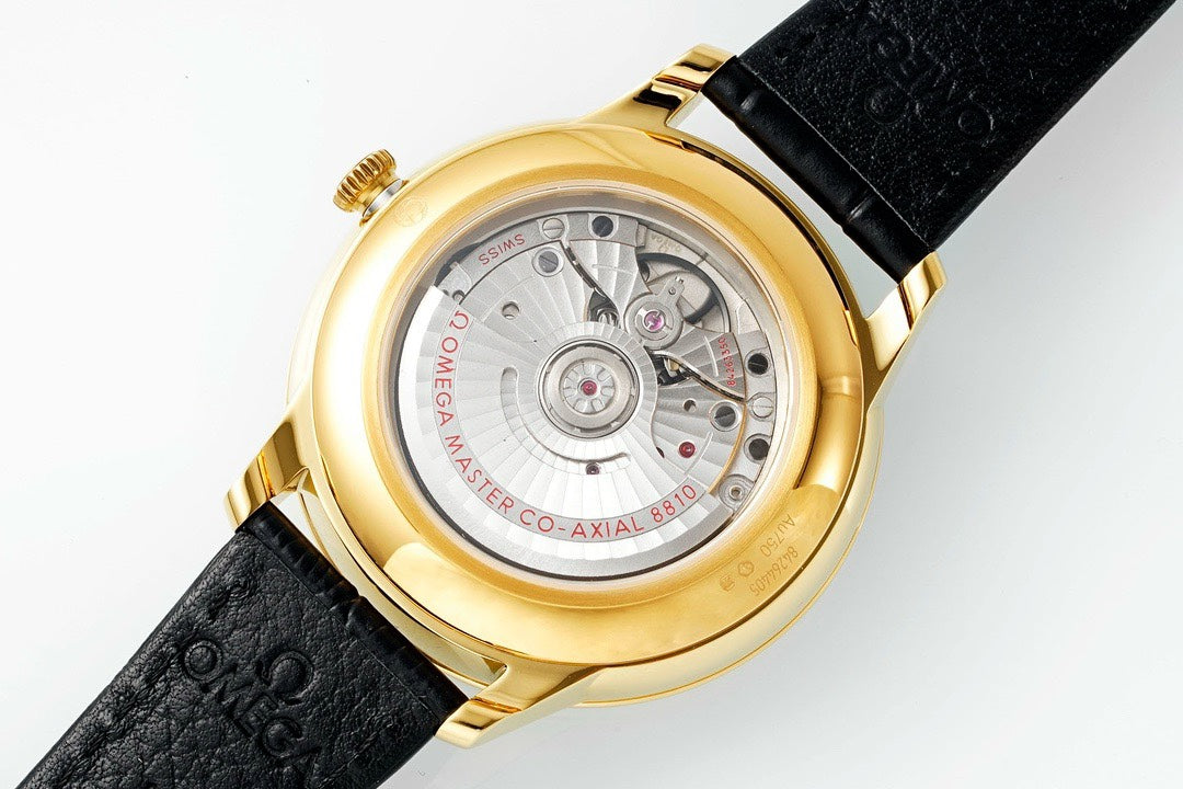 Omega De Ville Power‑Reserve Automatic Mechanical Watch, Genuine Calfskin Leather Strap