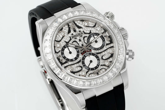 Rolex PPM Tiger Eye Moissanite Chronograph