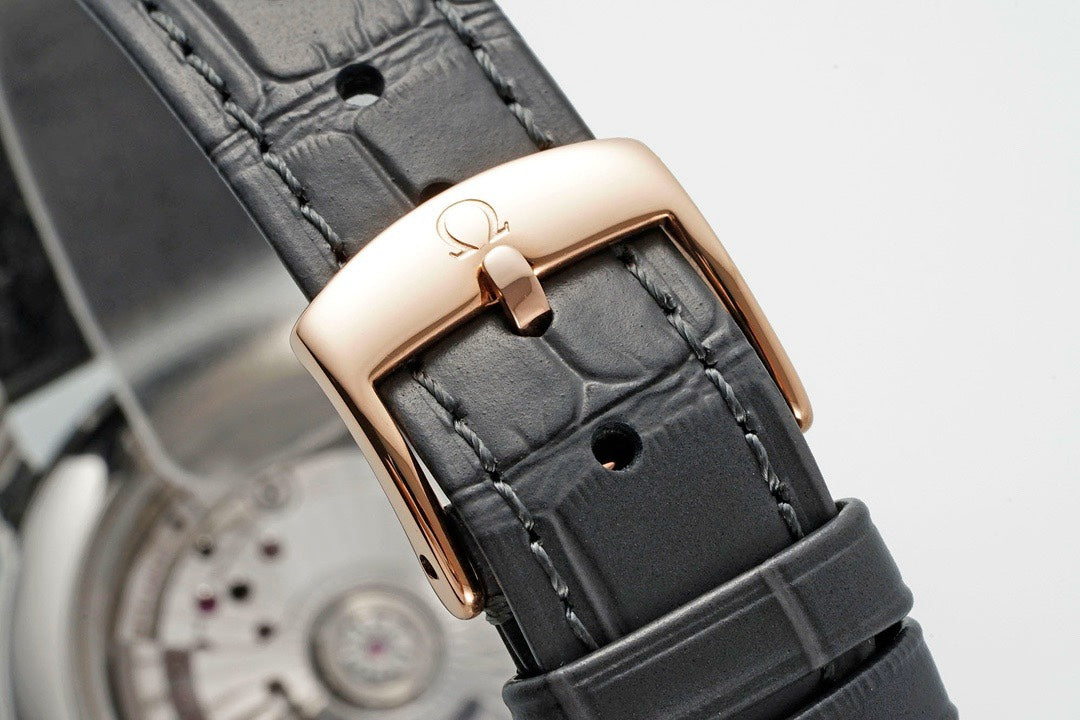 Omega De Ville Power‑Reserve Automatic Mechanical Watch, Genuine Calfskin Leather Strap