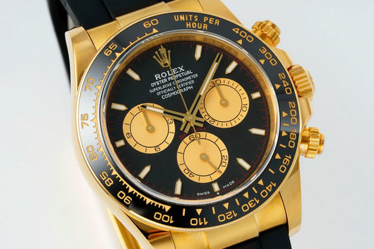 Rolex Cosmograph Daytona 18K Gold Plated Automatic Chronograph Watch Rubber Strap