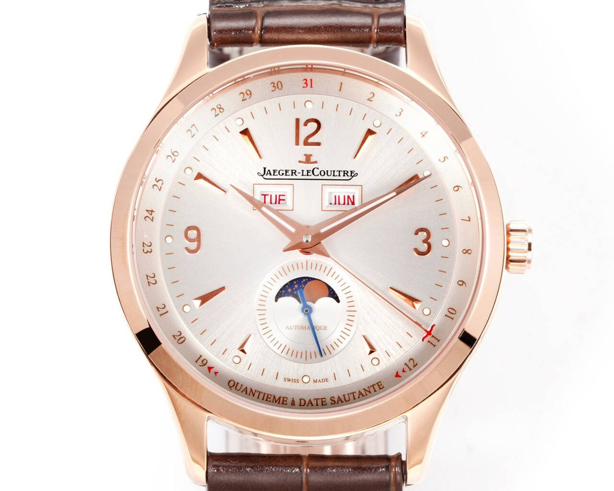 Jaeger-LeCoultre Master Calendar Moon Phase Automatic Watch 40mm Genuine Leather Strap