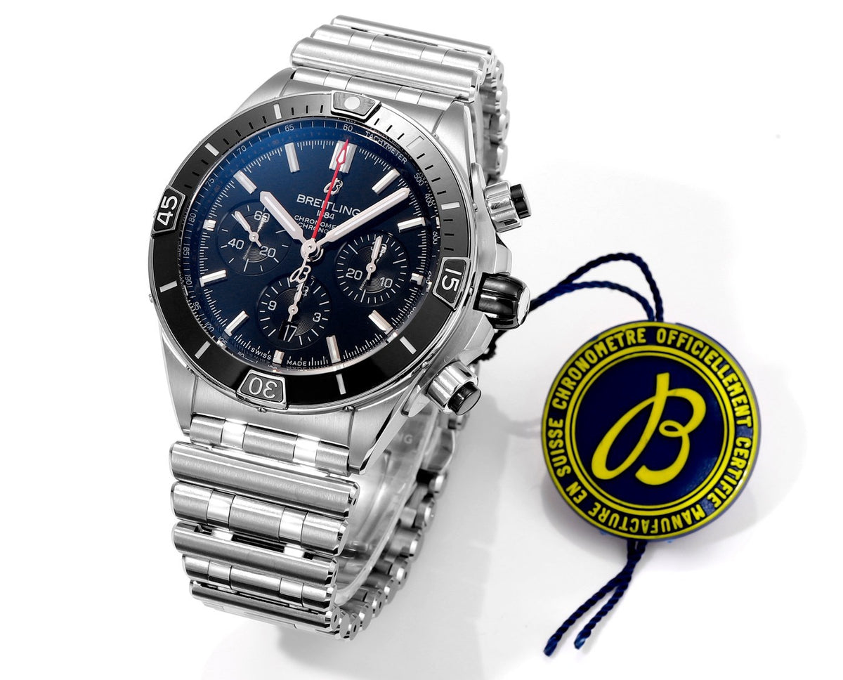 BREITLING Chronomat 44mm Automatic Chronograph Watch, BLS Factory Ceramic Bezel Timepiece
