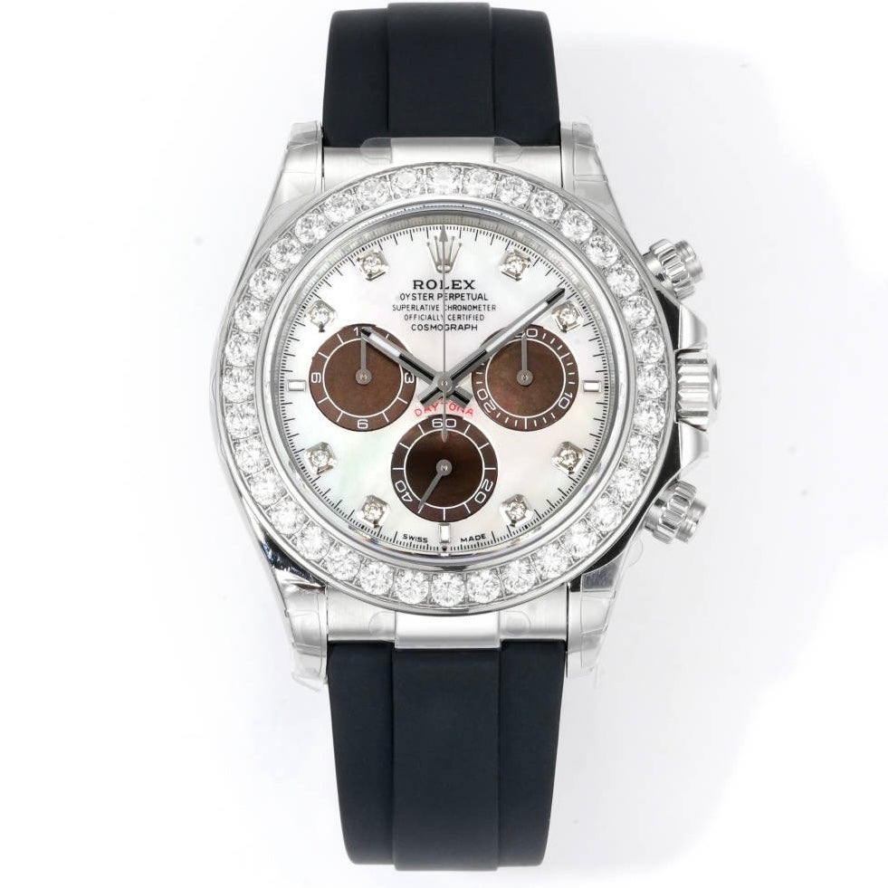 Rolex Cosmograph Daytona 40mm N+ Factory V2 Weighted Baguette Bezel Automatic Watch