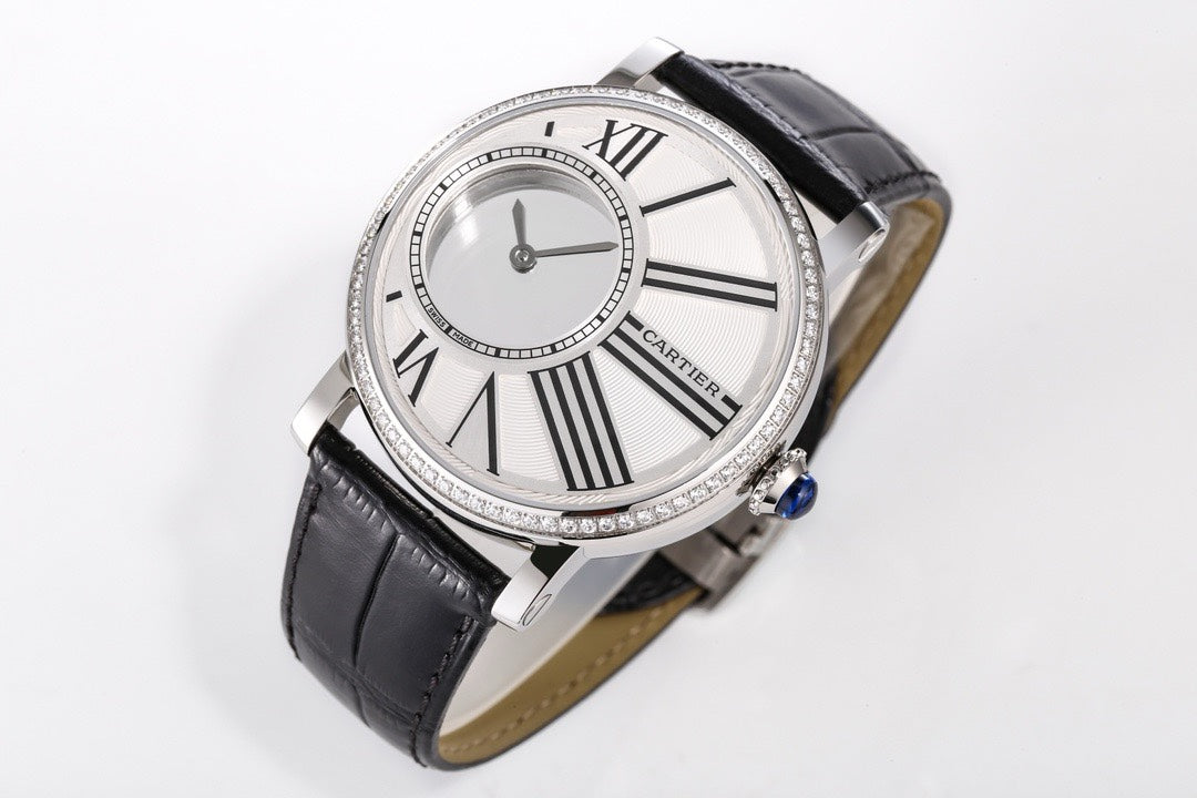 Cartier Rotonde de Cartier Mysterious Watch, Floating Hands Design, 42.5mm, MC 9981 Manual & Automatic Integrated Movement