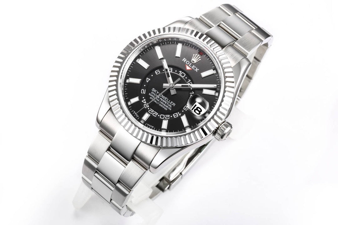 Rolex Sky‑Dweller Watch 42mm 904L Steel 9002 Automatic Movement Ring Command Bezel