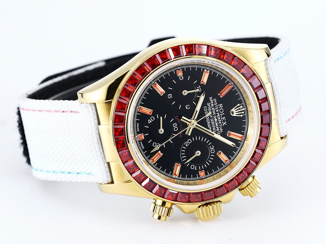 Rolex Cosmograph Daytona Super Clone Watch | Pumpkin Ruby Bezel, 43mm
