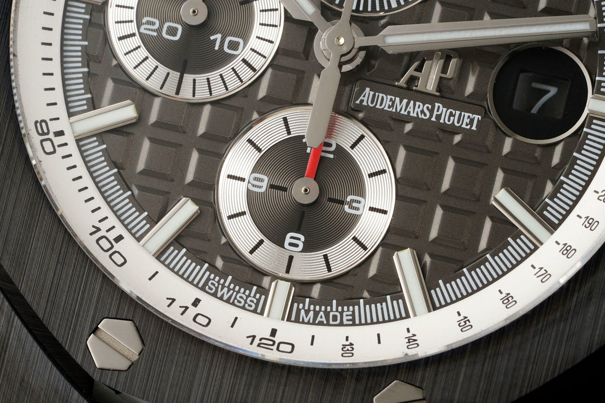 Audemars Piguet Ceramic Chronograph 44mm Sports Watch Rubber Strap