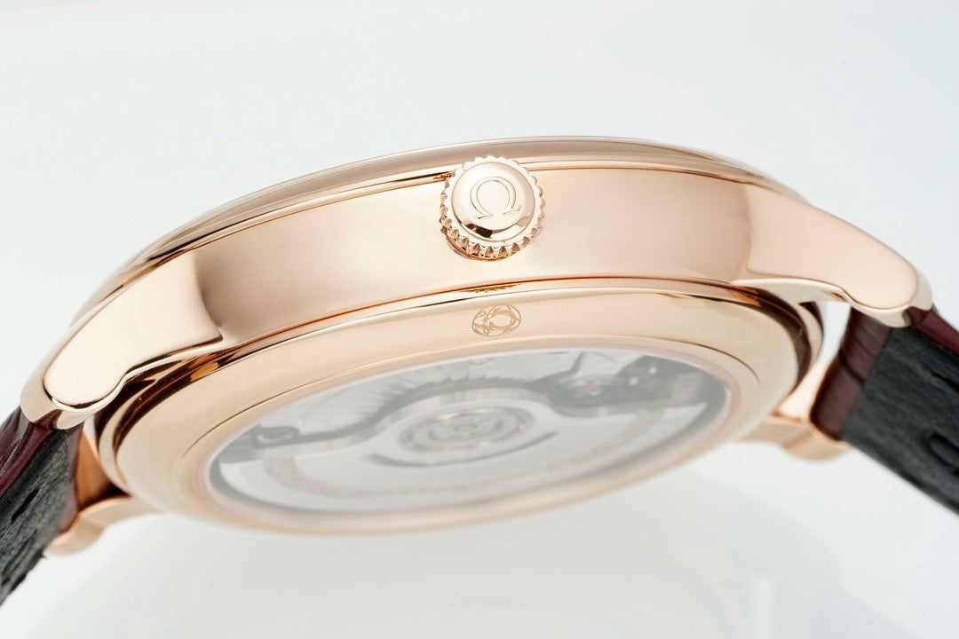 Omega De Ville Power‑Reserve Automatic Mechanical Watch, Genuine Calfskin Leather Strap