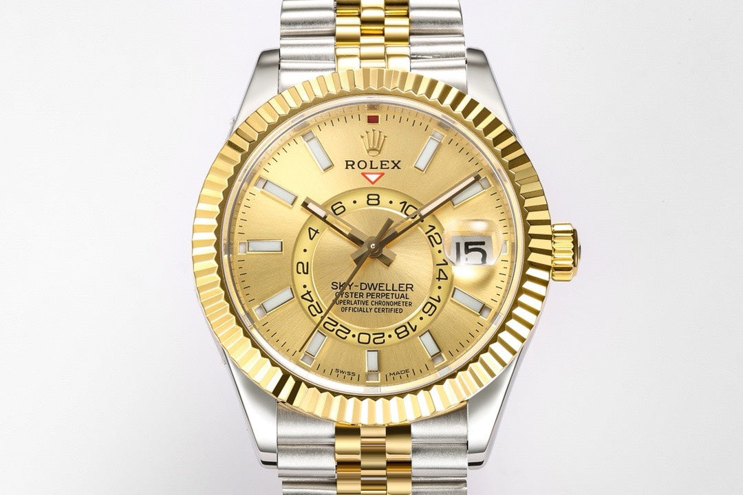 Rolex Sky‑Dweller Watch 42mm 904L Steel 9002 Automatic Movement Ring Command Bezel