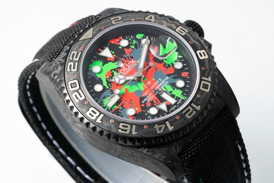 Rolex GMT-Master II Carbon Watch | Cal.3186 Automatic Movement, Forged Carbon Case