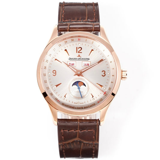 Jaeger-LeCoultre Master Calendar Moon Phase Automatic Watch 40mm Genuine Leather Strap
