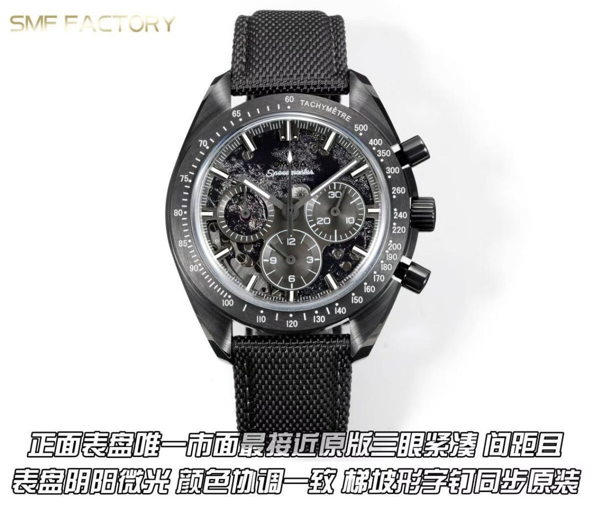 Omega Speedmaster Dark Side of the Moon SMF RW6 Top‑Grade Manual Chronograph Watch Genuine Ceramic Case