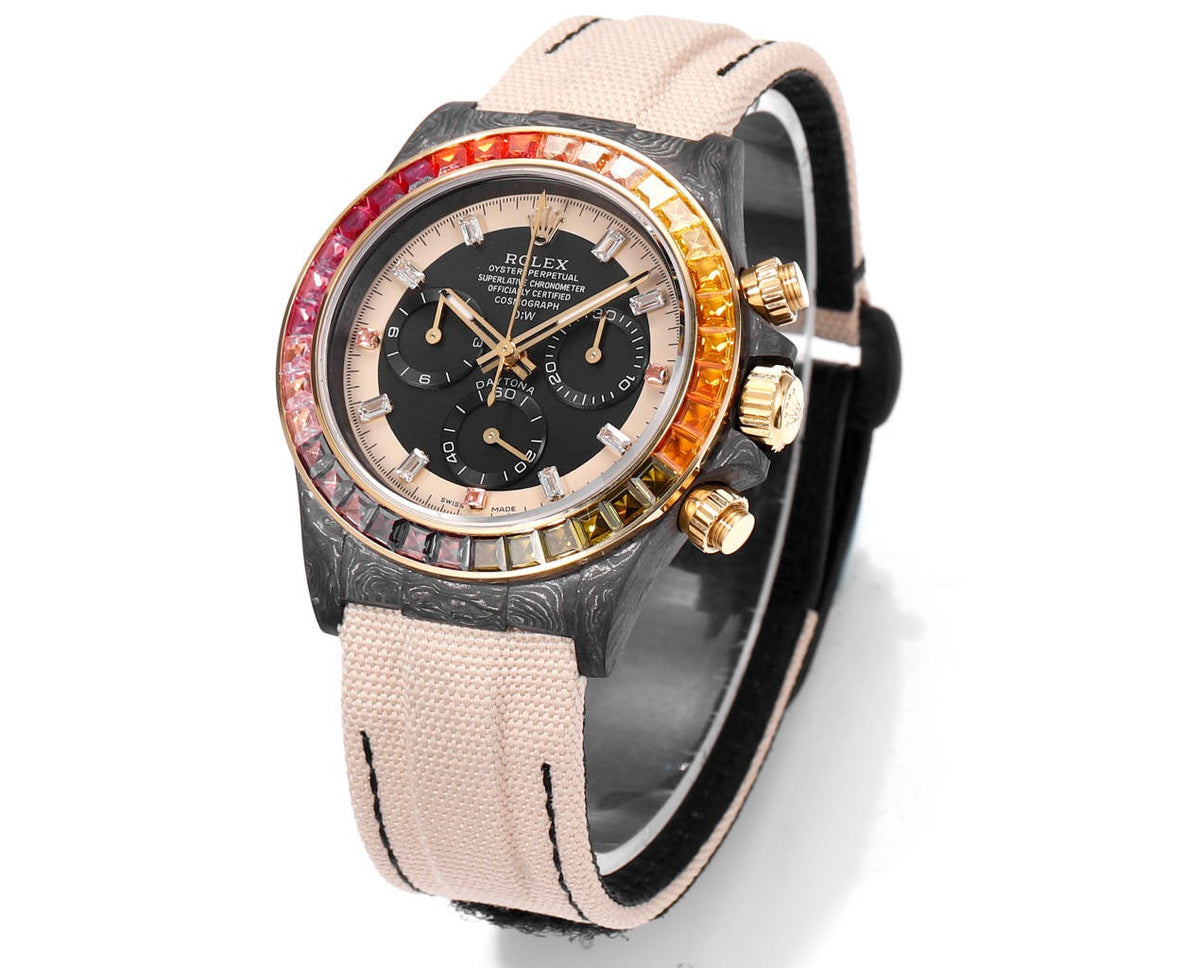 Rolex TW Factory Custom Carbon Fiber Daytona Watch 40mm 4801 Chronograph Movement Luminous Case & Buckle