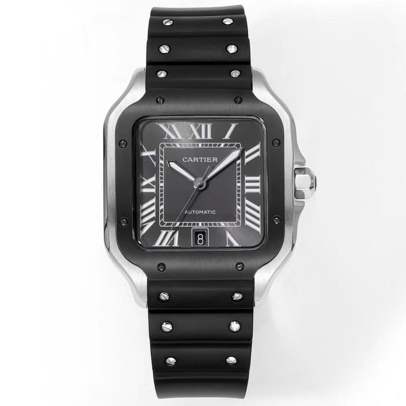 Cartier Santos Rubber Strap | THB Factory 39.8mm Automatic Watch