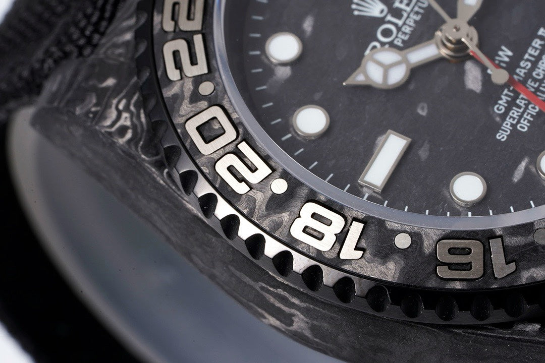 Rolex GMT-Master II Carbon Watch | Cal.3186 Automatic Movement, Forged Carbon Case