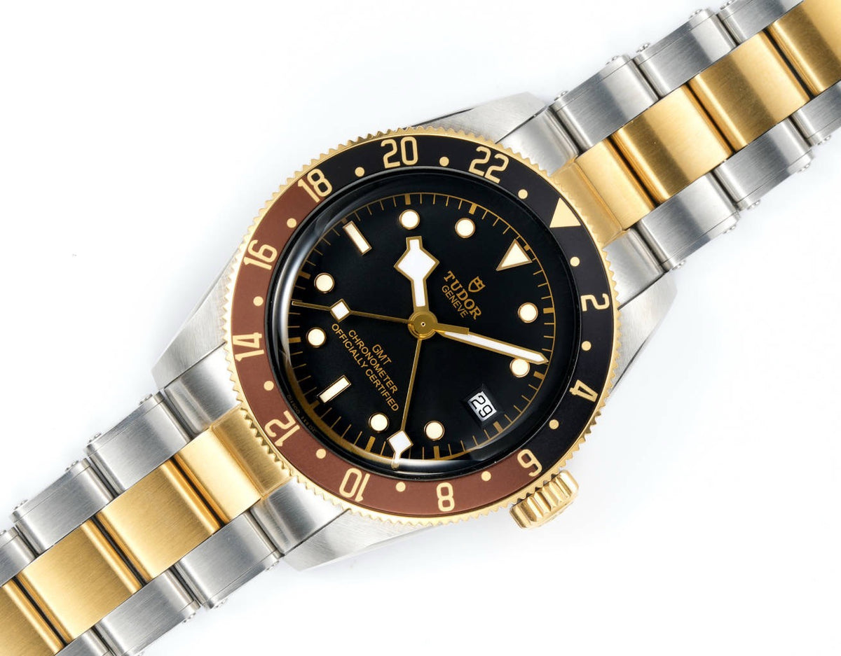 Tudor Black Bay GMT Automatic Diver Watch 41mm, Domed Sapphire Crystal, Rivet Stainless Steel Bracelet, Multiple Ceramic Bezel Color Options