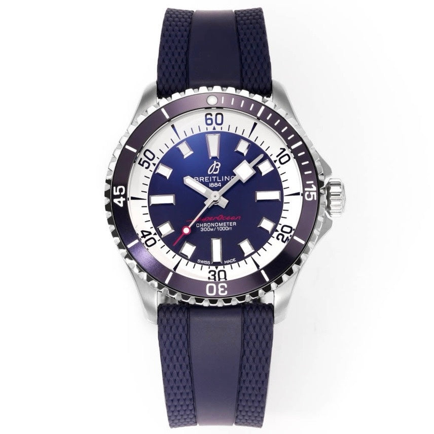 BREITLING Superocean 42mm Dive Watch, GR Factory Version Luminous Dial Ceramic Bezel Rubber Strap Multiple Colors