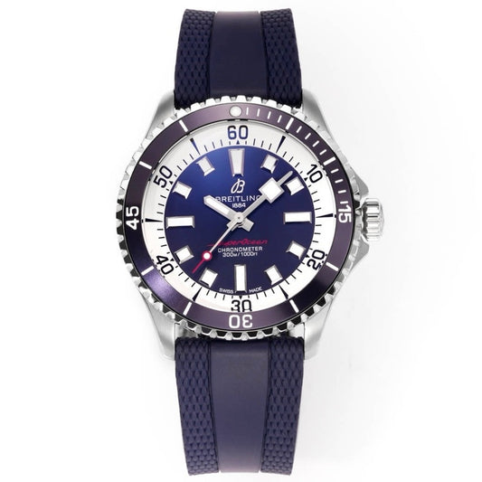 BREITLING Superocean 42mm Dive Watch, GR Factory Version Luminous Dial Ceramic Bezel Rubber Strap Multiple Colors