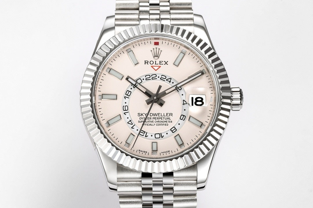 Rolex Sky‑Dweller Watch 42mm 904L Steel 9002 Automatic Movement Ring Command Bezel