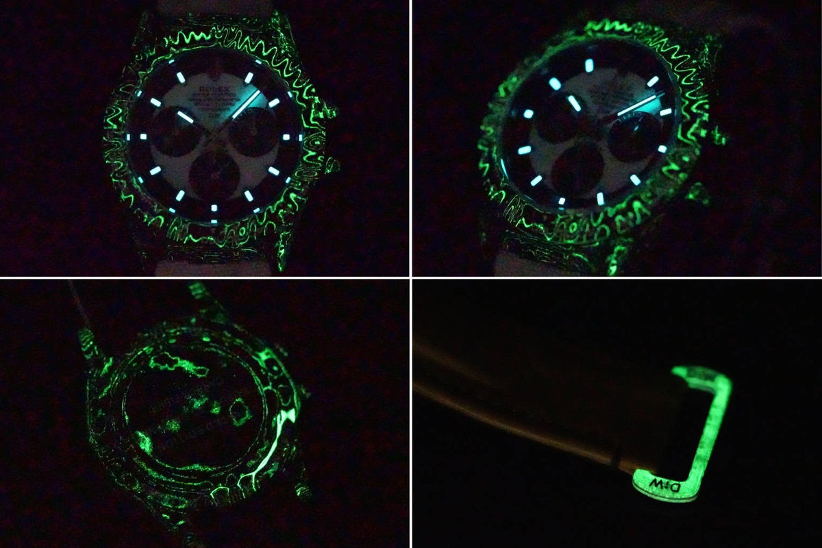 Rolex TW Factory Custom Carbon Fiber Daytona Watch 40mm 4801 Chronograph Movement Luminous Case & Buckle