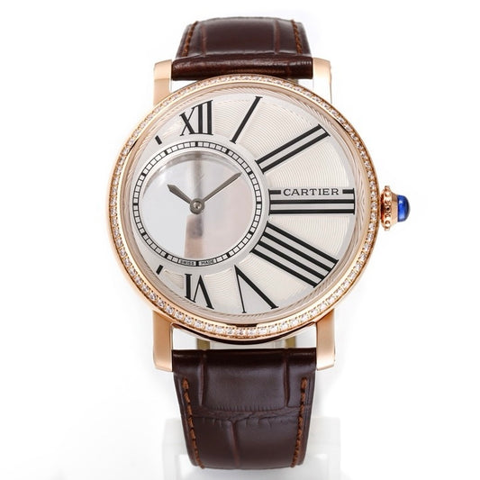 Cartier Rotonde de Cartier Mysterious Watch, Floating Hands Design, 42.5mm, MC 9981 Manual & Automatic Integrated Movement