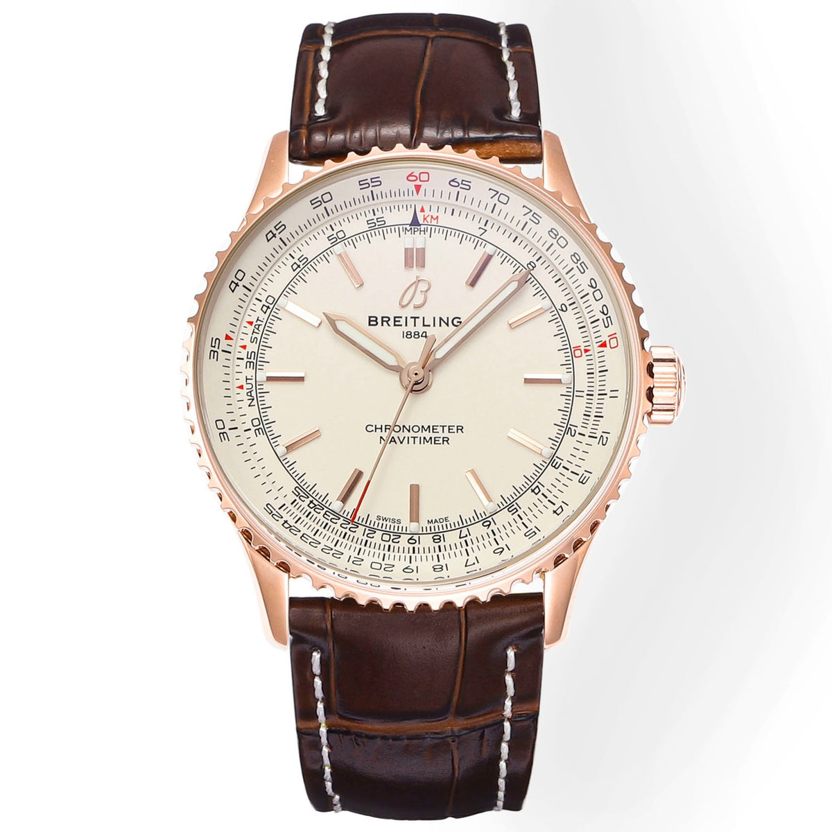 BREITLING Navitimer 1 Pilot Watch 41mm, TW Factory Seagull 2824 Automatic Leather Strap