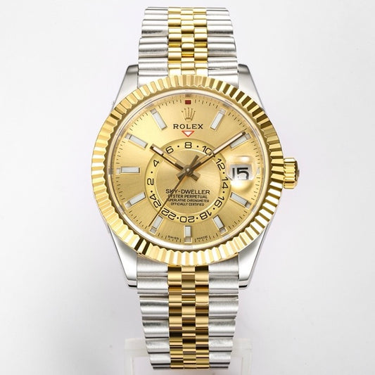 Rolex Sky‑Dweller Watch 42mm 904L Steel 9002 Automatic Movement Ring Command Bezel