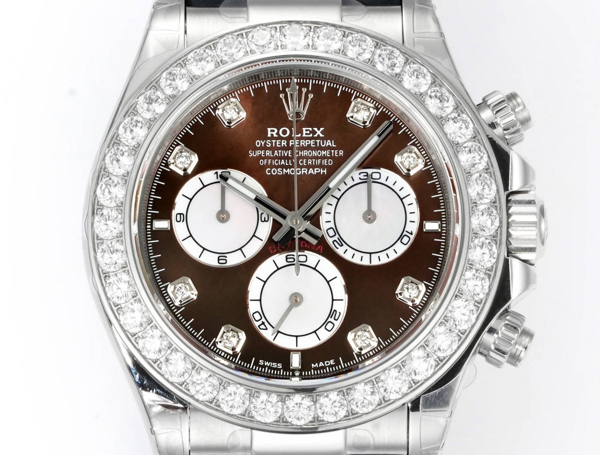 Rolex Cosmograph Daytona 40mm N+ Factory V2 Weighted Baguette Bezel Automatic Watch