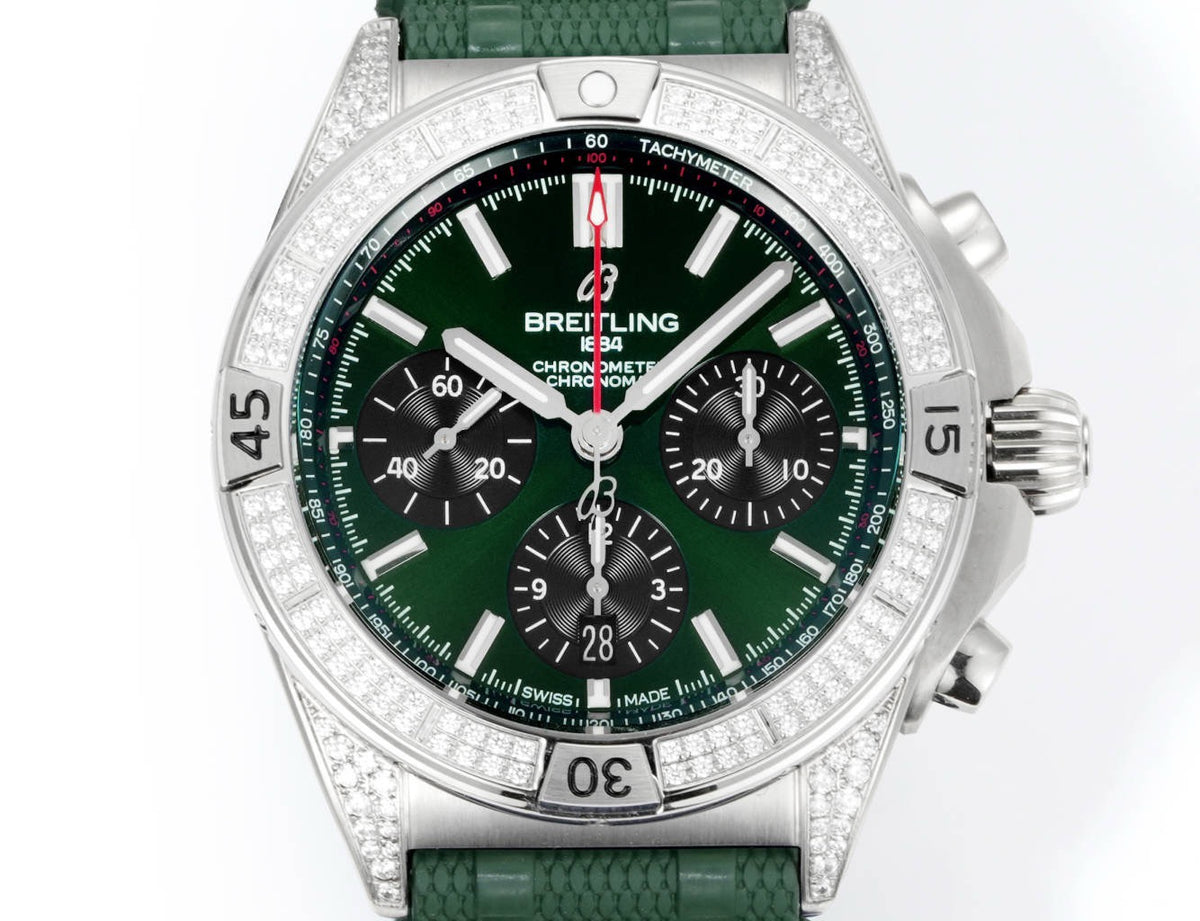 Breitling Chronomat Super Clone Watch | B01 Automatic Chronograph Movement, Diamond Bezel, 42mm