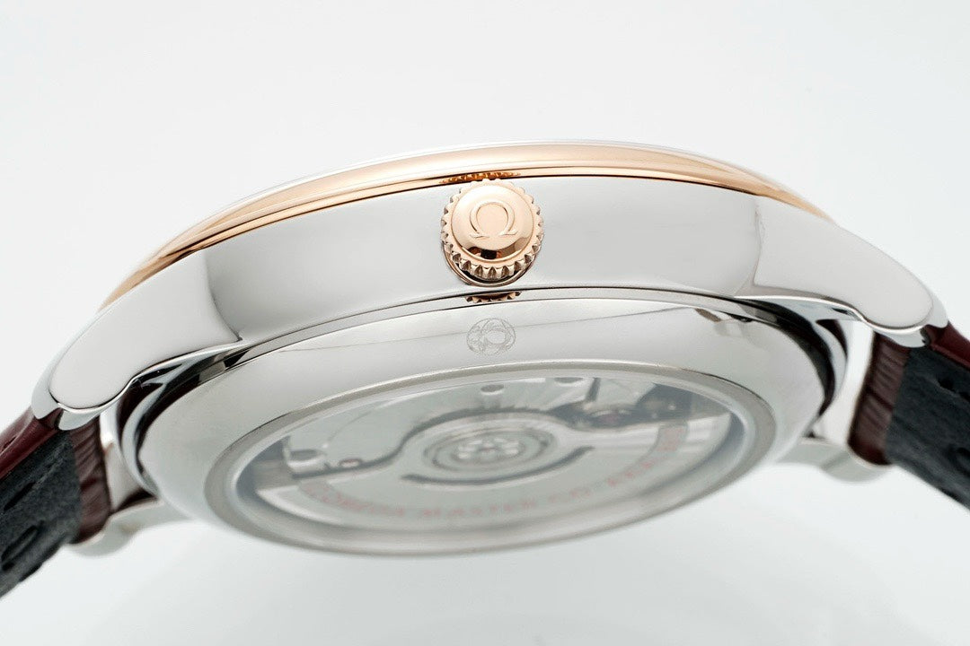 Omega De Ville Power‑Reserve Automatic Mechanical Watch, Genuine Calfskin Leather Strap