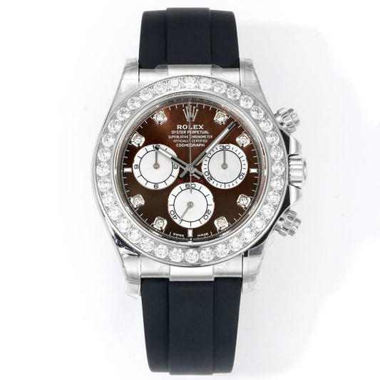 Rolex Cosmograph Daytona 40mm N+ Factory V2 Weighted Baguette Bezel Automatic Watch