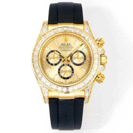 Rolex Cosmograph Daytona 40mm N+ Factory V2 Weighted Baguette Bezel Automatic Watch