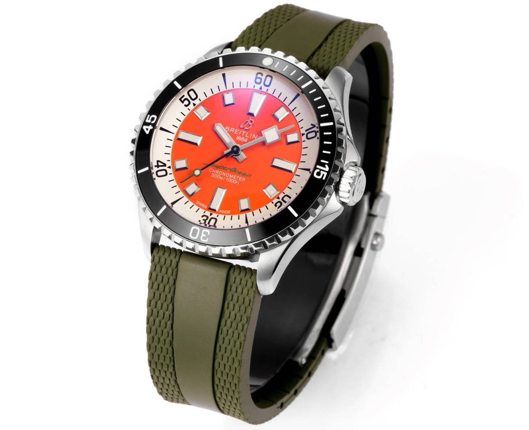 BREITLING Superocean 42mm Dive Watch, GR Factory Version Luminous Dial Ceramic Bezel Rubber Strap Multiple Colors
