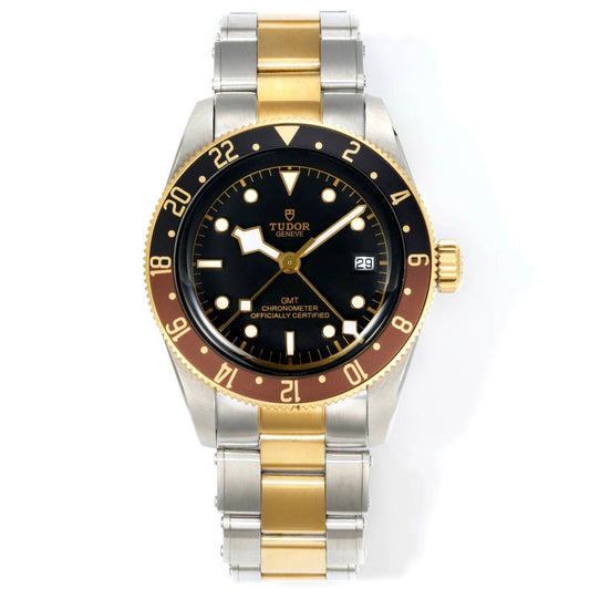 Tudor Black Bay GMT Automatic Diver Watch 41mm, Domed Sapphire Crystal, Rivet Stainless Steel Bracelet, Multiple Ceramic Bezel Color Options