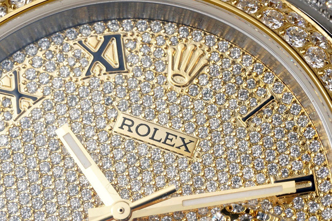Rolex TW Factory Fully Iced‑Out Datejust 41mm Men Watch, Full Paved Stones, 2824 Automatic Movement
