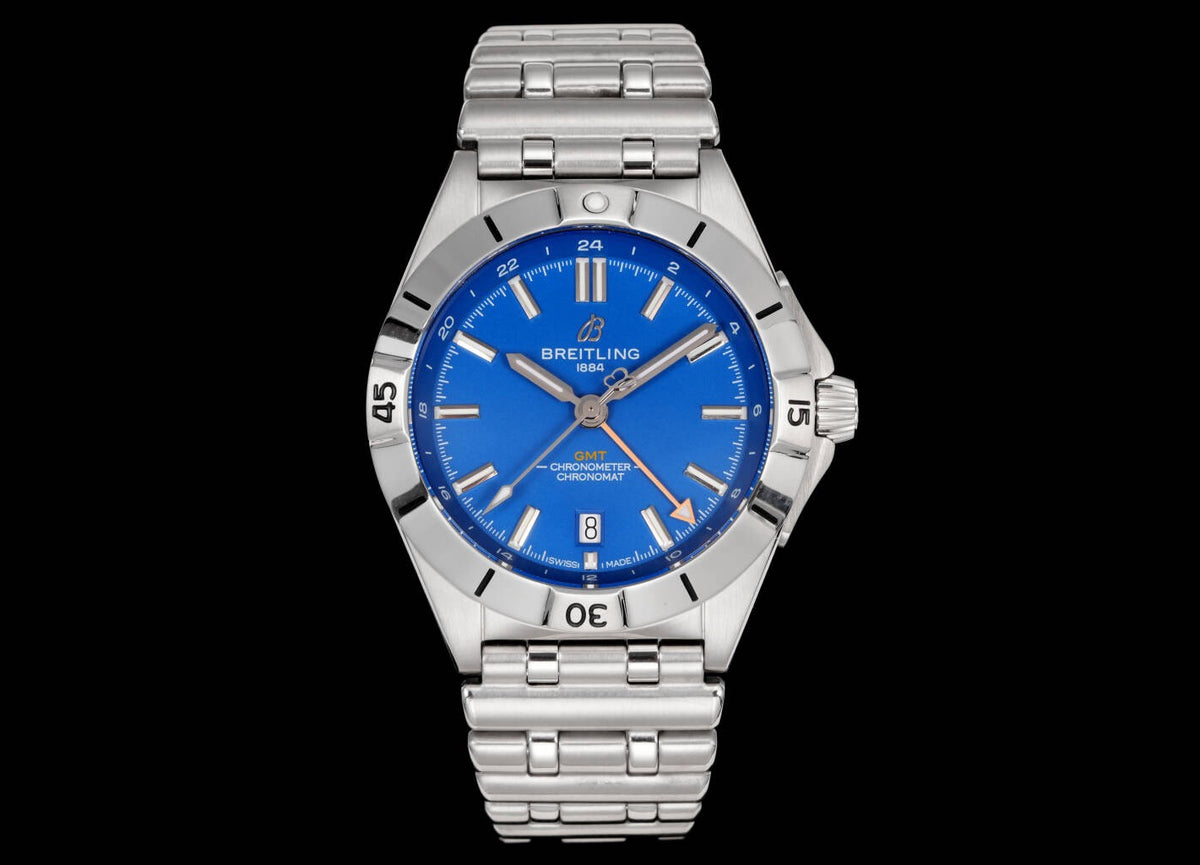 Breitling Chronomat GMT 40mm Automatic Steel Watch Multi‑Color Dial Bullet Bracelet