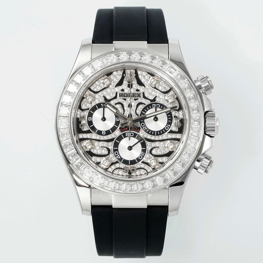 Rolex PPM Tiger Eye Moissanite Chronograph