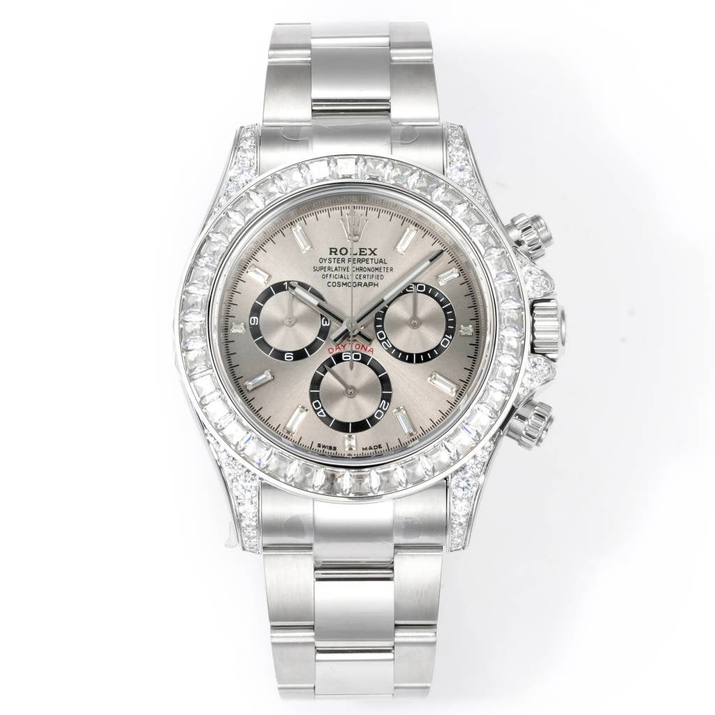 Rolex Cosmograph Daytona 40mm N+ Factory V2 Weighted Baguette Bezel Automatic Watch