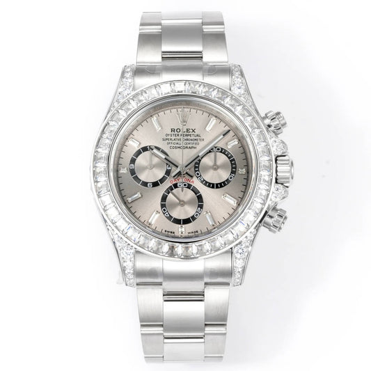 Rolex Cosmograph Daytona 40mm N+ Factory V2 Weighted Baguette Bezel Automatic Watch