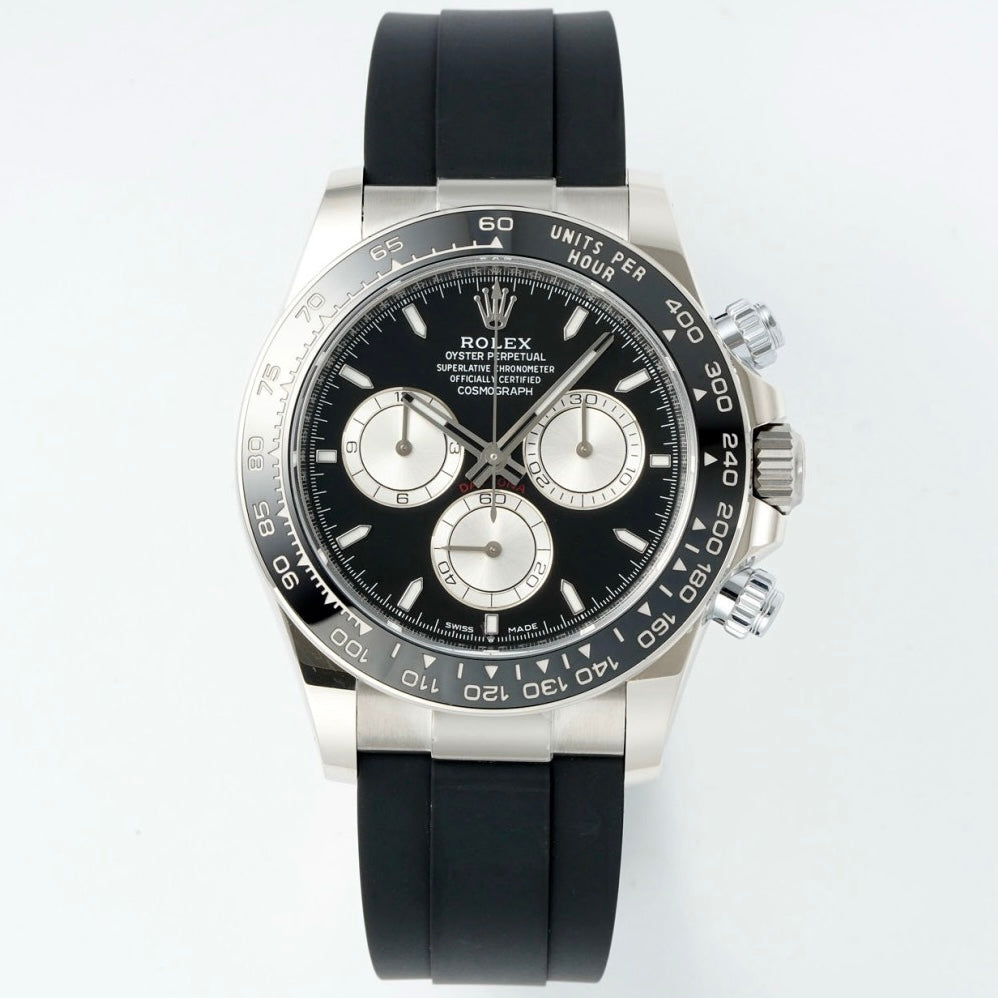 Rolex Cosmograph Daytona 18K Gold Plated Automatic Chronograph Watch Rubber Strap