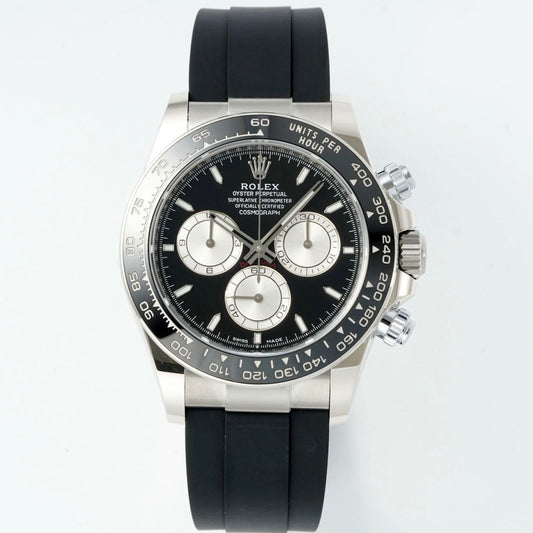 Rolex Cosmograph Daytona 40mm Rubber Strap Weighted 18K Gold‑Plated Cal.4131 Chronograph Movement