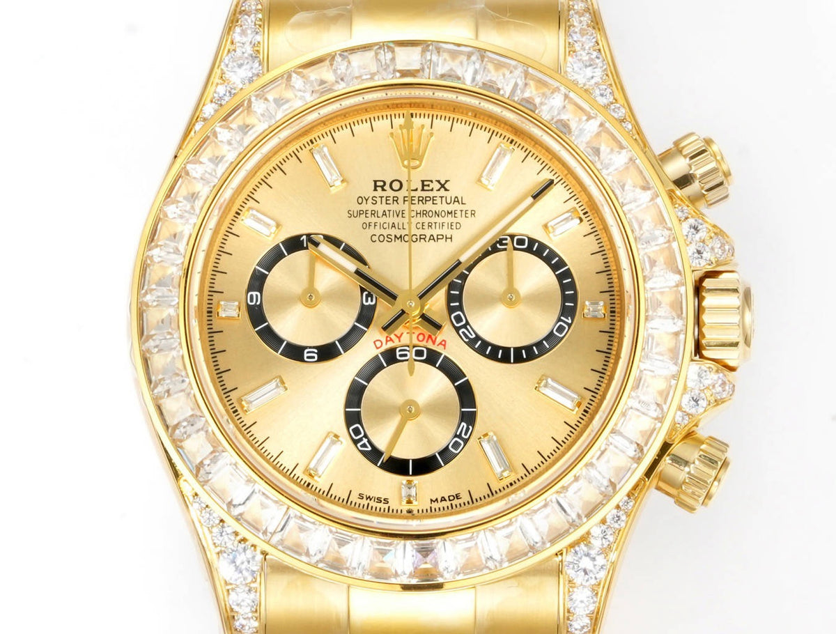 Rolex Cosmograph Daytona 40mm N+ Factory V2 Weighted Baguette Bezel Automatic Watch