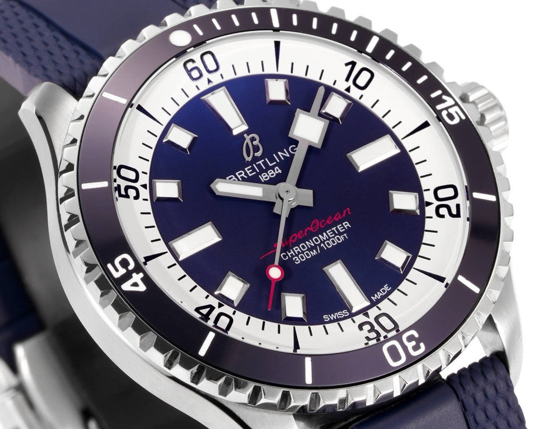 BREITLING Superocean 42mm Dive Watch, GR Factory Version Luminous Dial Ceramic Bezel Rubber Strap Multiple Colors