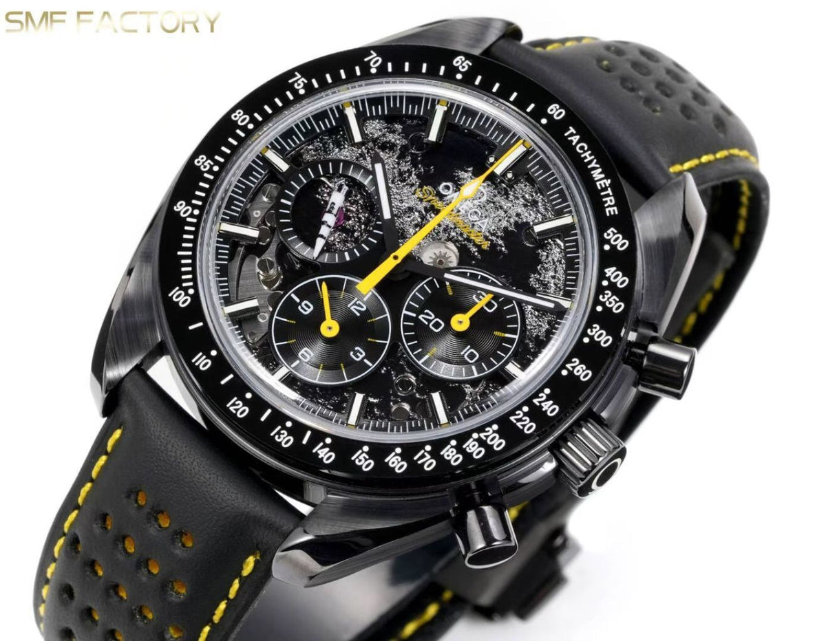 Omega Speedmaster Dark Side of the Moon SMF RW6 Top‑Grade Manual Chronograph Watch Genuine Ceramic Case