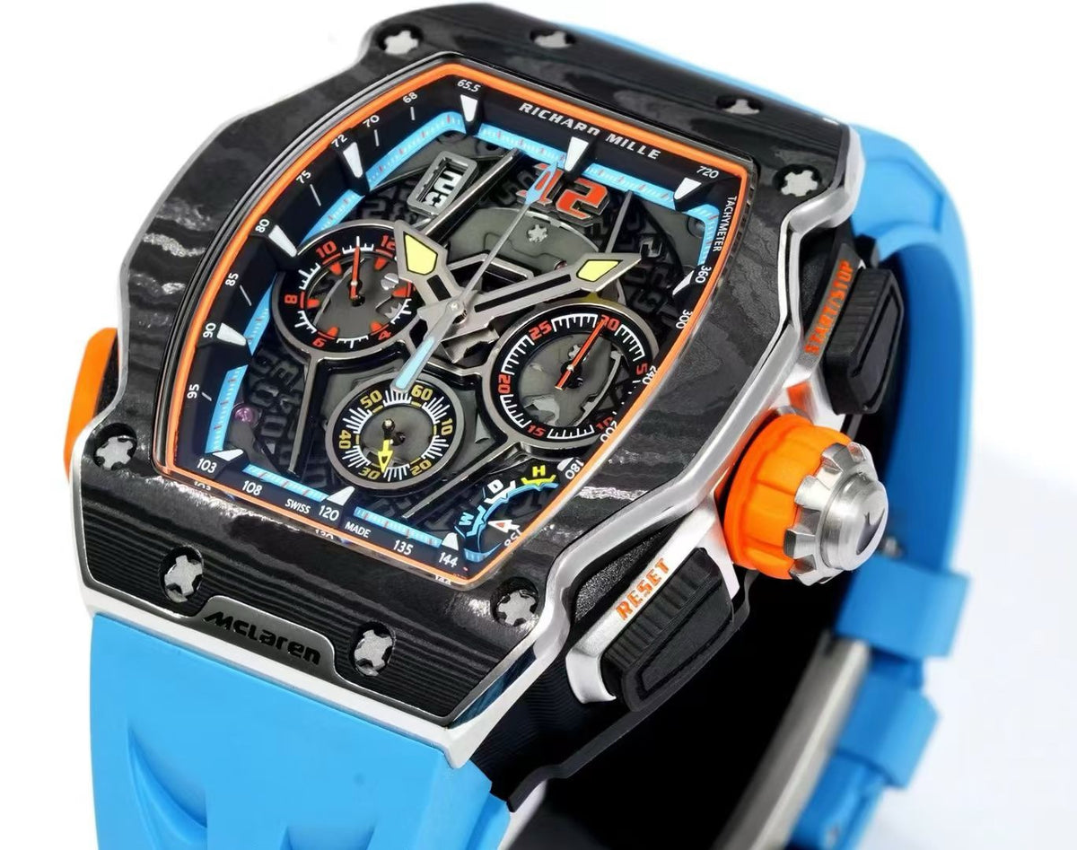 Richard Mille RM 65-01 McLaren W1 Automatic Chronograph Watch, Carbon TPT & Grade 5 Titanium Case