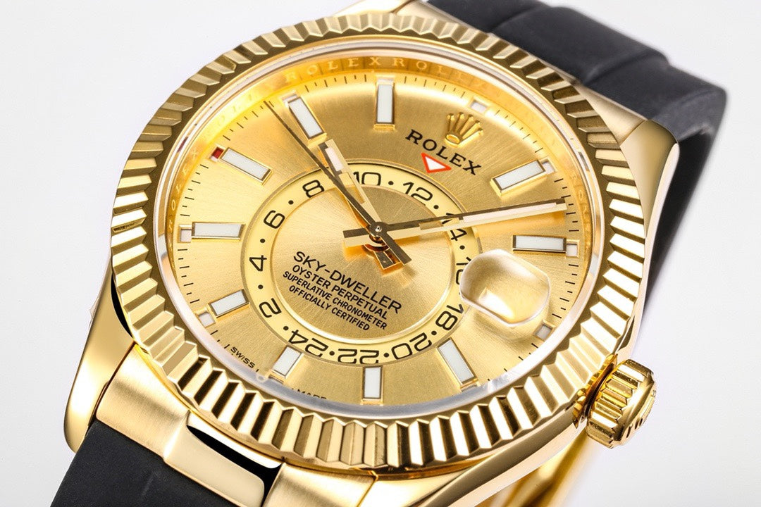 Rolex Sky‑Dweller Watch 42mm 904L Steel 9002 Automatic Movement Ring Command Bezel