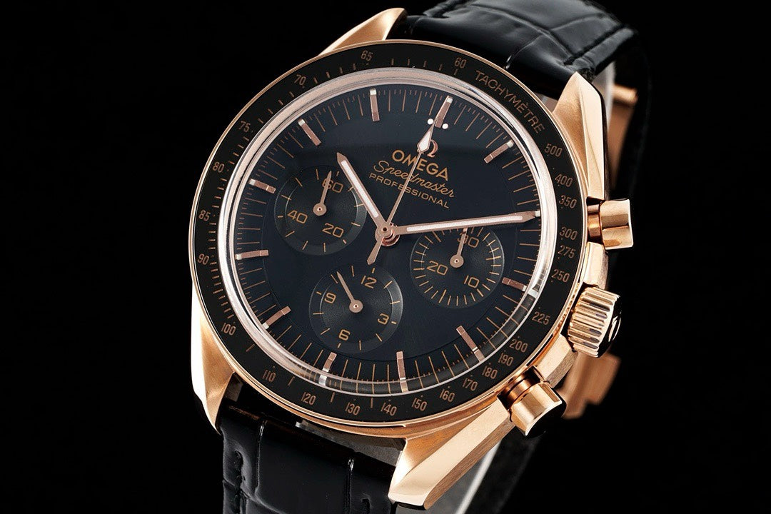 OMEGA Speedmaster Moonwatch 3861 Caliber Moonshine 18K Gold Chronograph 42mm