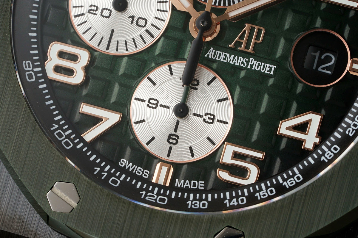 Audemars Piguet Ceramic Chronograph 44mm Sports Watch Rubber Strap
