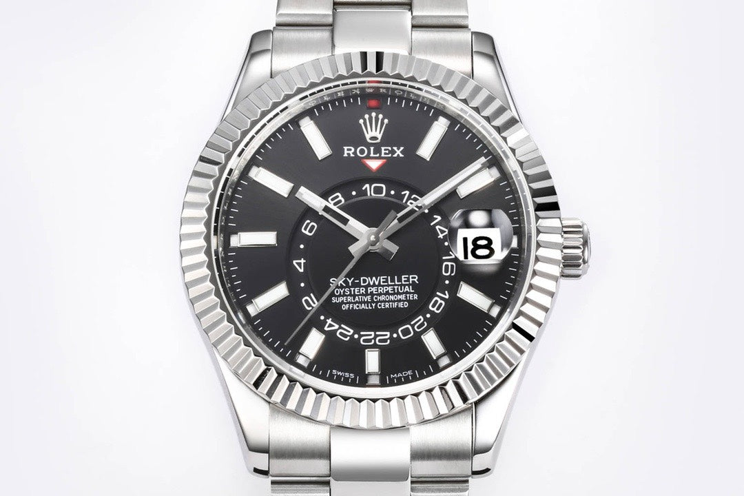 Rolex Sky‑Dweller Watch 42mm 904L Steel 9002 Automatic Movement Ring Command Bezel