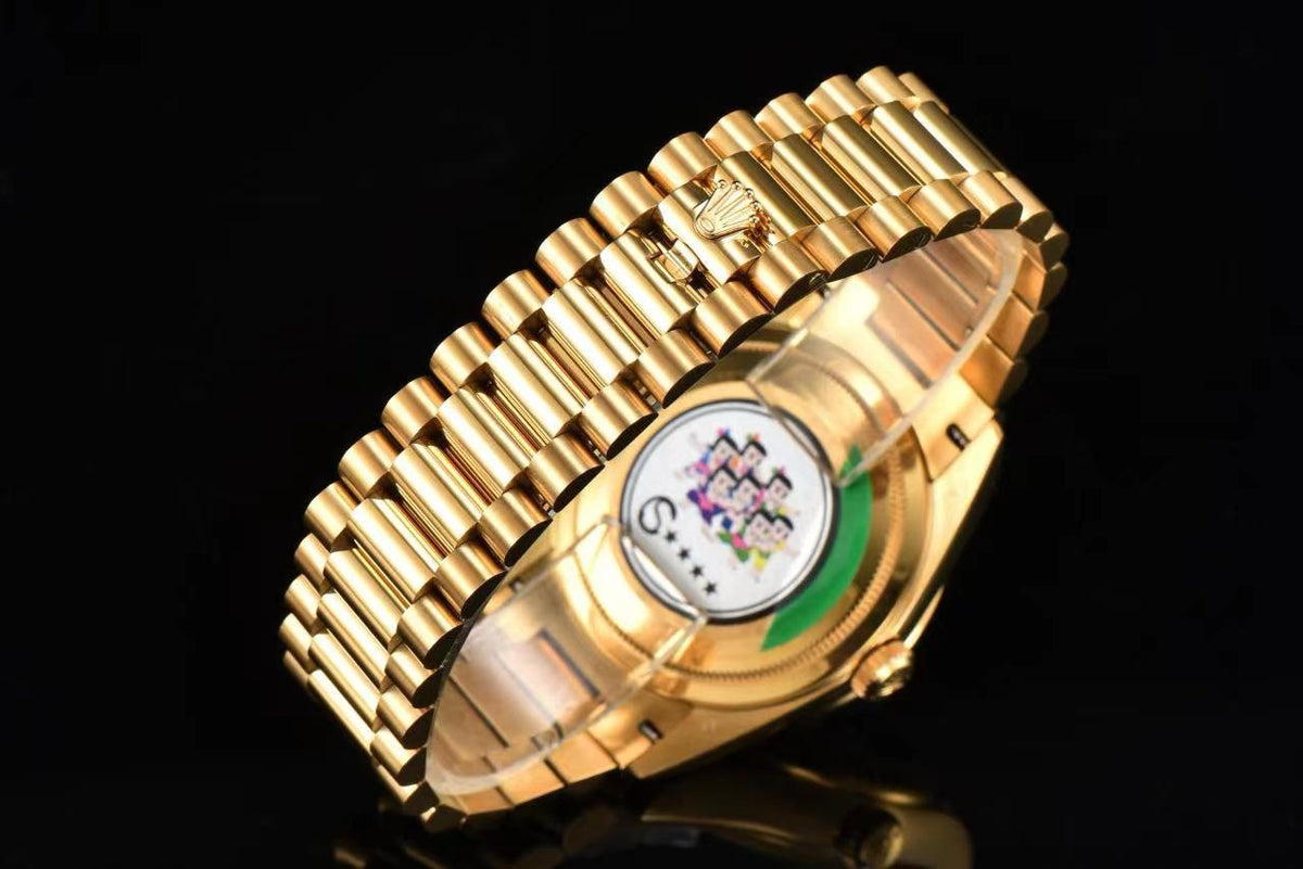Rolex Day-Date 36 Hidden 6 Diamond Roman Markers | CS Factory Natural Gemstone Dial 904L Steel Watch